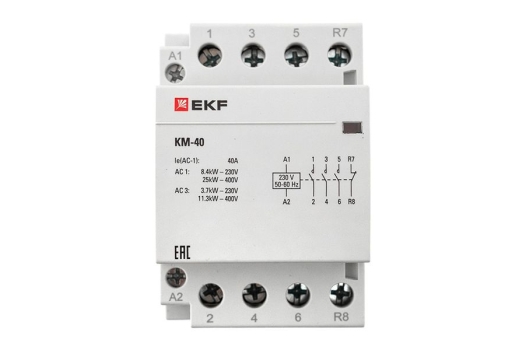 Контактор модульный КМ 40А 3NО+NC (3 мод.) EKF PROxima