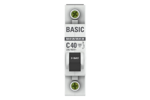 Автоматический выключатель 1P 40А (C) 4,5кА ВА 47-29 Basic