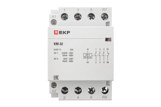 Контактор модульный КМ 32А 3NО+NC (3 мод.) EKF PROxima