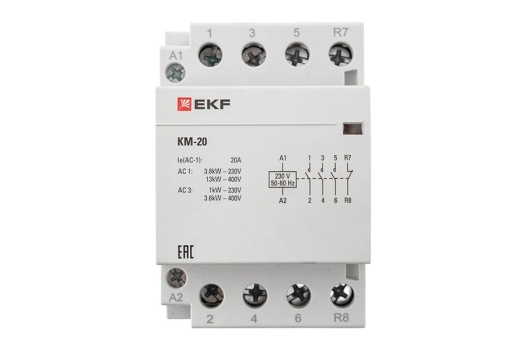 Контактор модульный КМ 20А 3NО+NC (3 мод.) EKF PROxima
