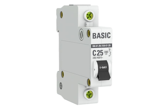 Автоматический выключатель 1P 25А (C) 4,5кА ВА 47-29 Basic