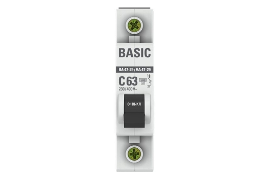 Автоматический выключатель 1P 63А (C) 4,5кА ВА 47-29 Basic