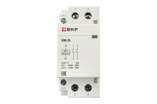 Контактор модульный КМ 25А 2NО (2 мод.) EKF PROxima