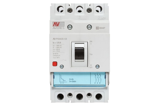 Автоматический выключатель AV POWER-1/3 125А 80kA TR EKF AVERES