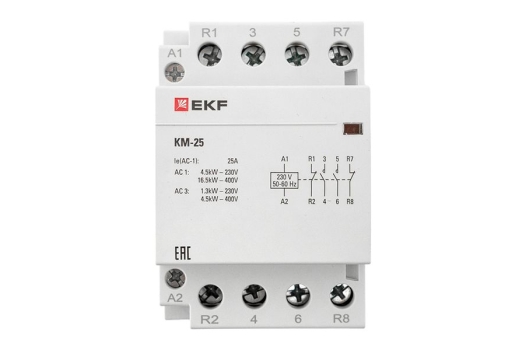 Контактор модульный КМ 25А 2NО+2NC (3 мод.) EKF PROxima