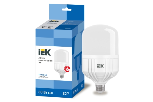 Лампа светодиодная HP 30Вт 230В 6500К E27 IEK