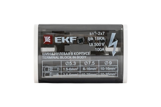 Шина нулевая в корпусе (2х7) EKF PROxima