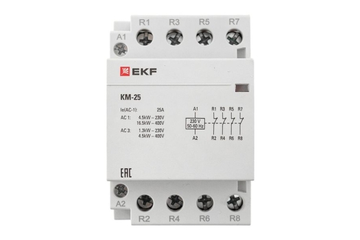 Контактор модульный КМ 25А 4NC (3 мод.) EKF PROxima